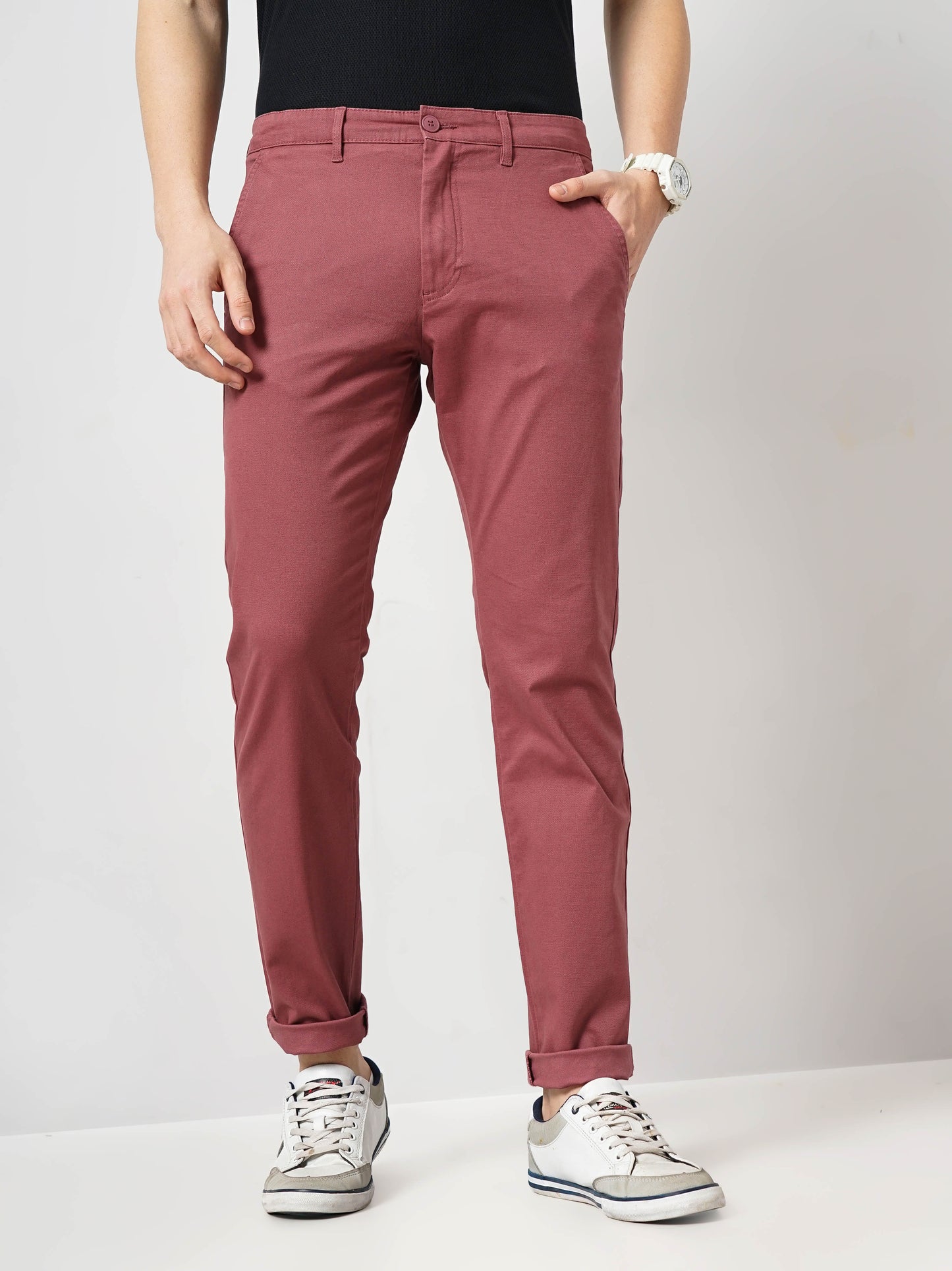 Maroon Slim Fit Trousers