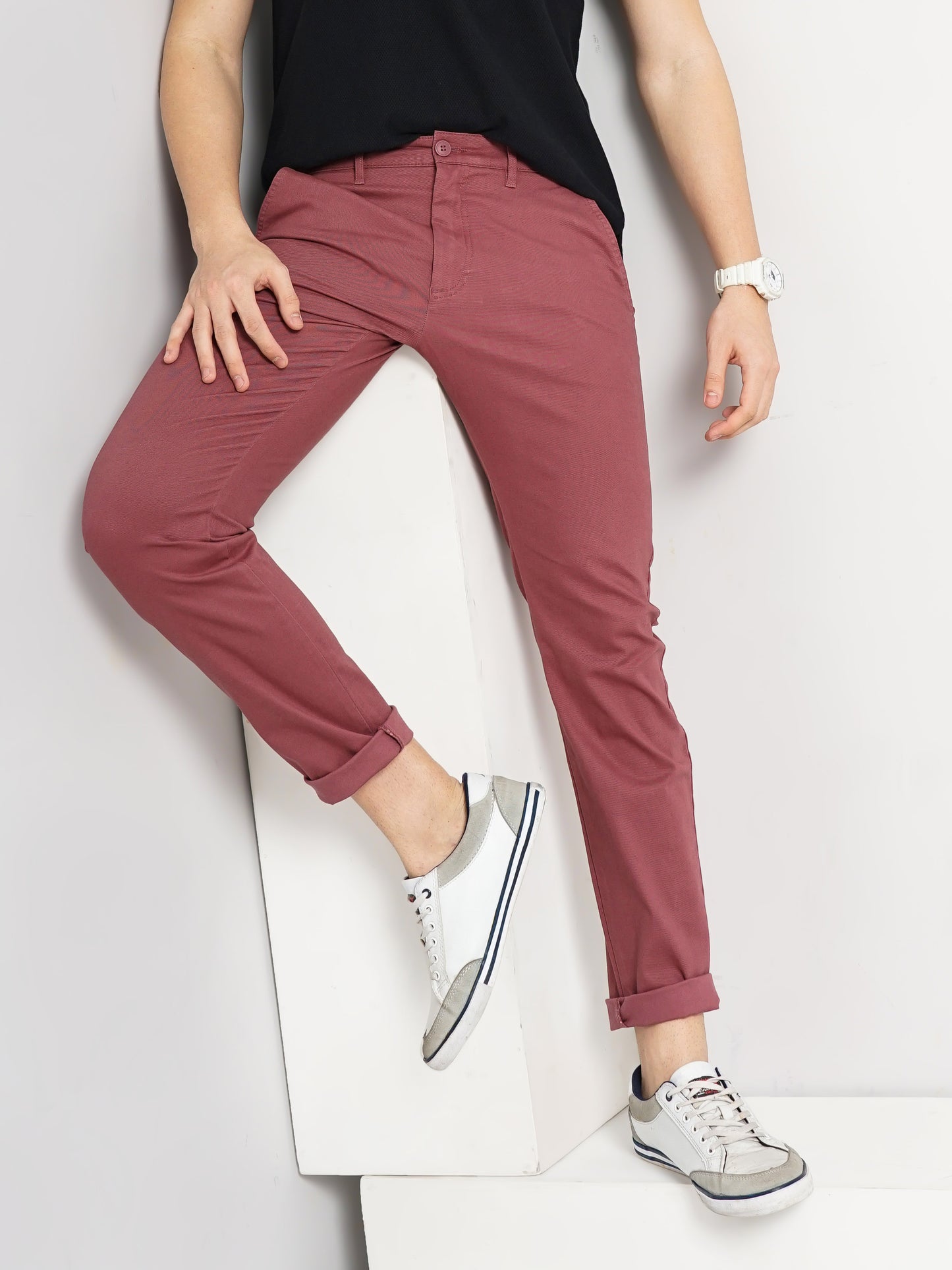 Maroon Slim Fit Trousers