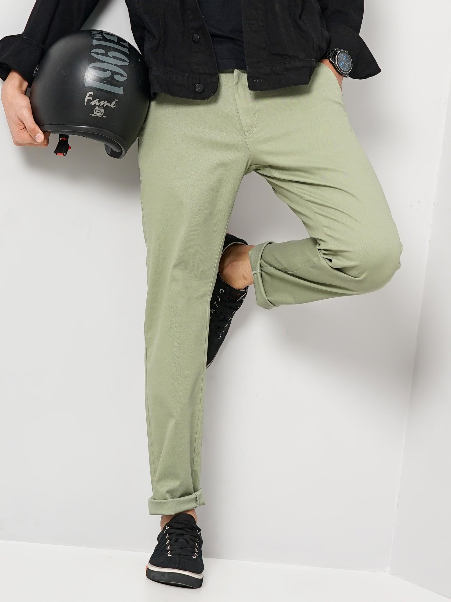 Green Slim Fit Trousers