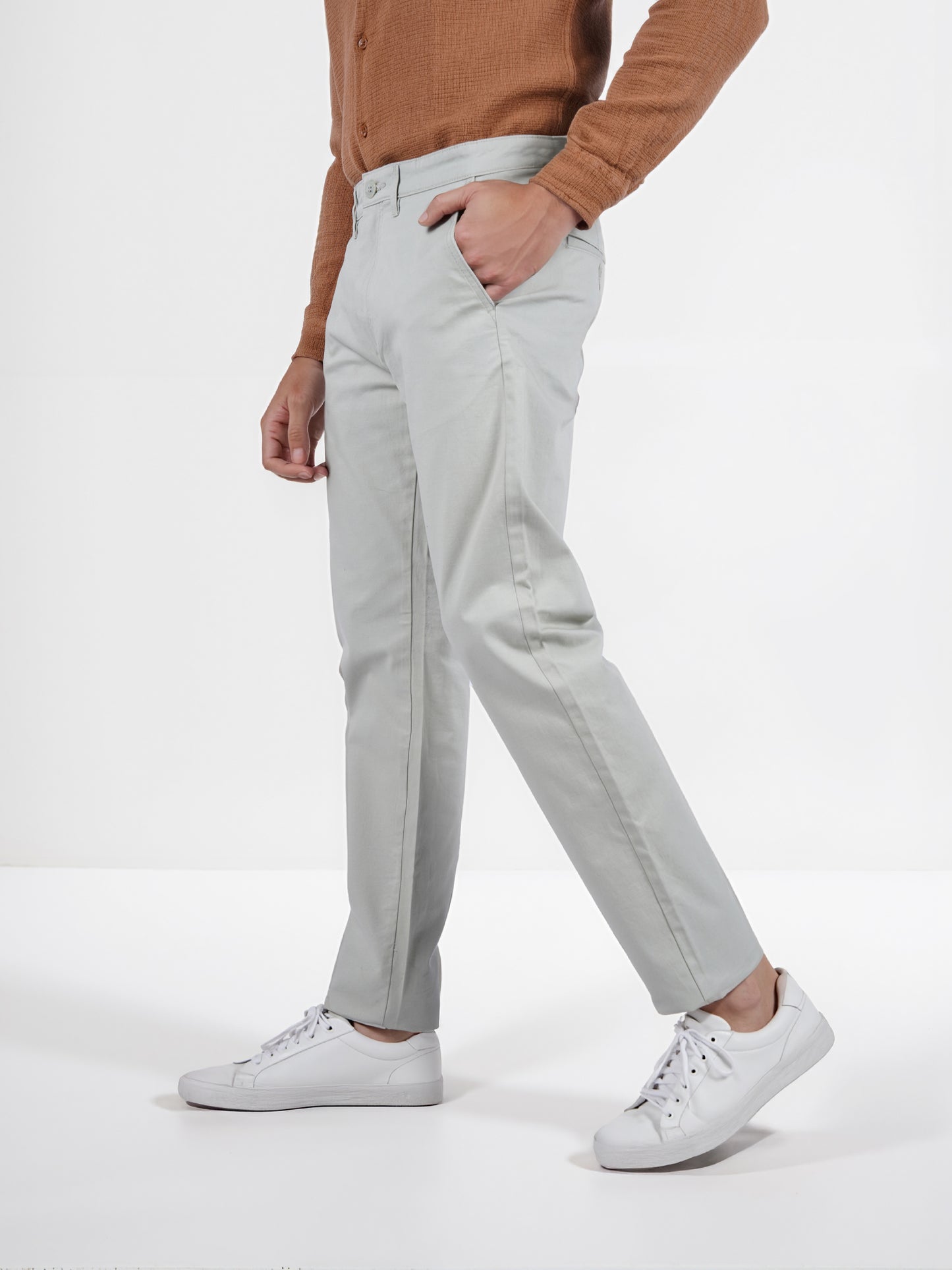 Celio* Cotton Slim Fit Green Chino