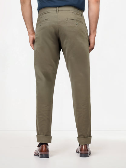 Grey Cotton Blend Slim Fit Trousers