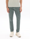 Celio Men Green Solid Slim Fit Cotton Trousers