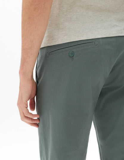 Celio Men Green Solid Slim Fit Cotton Trousers