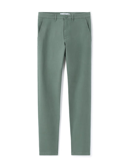 Celio Men Green Solid Slim Fit Cotton Trousers