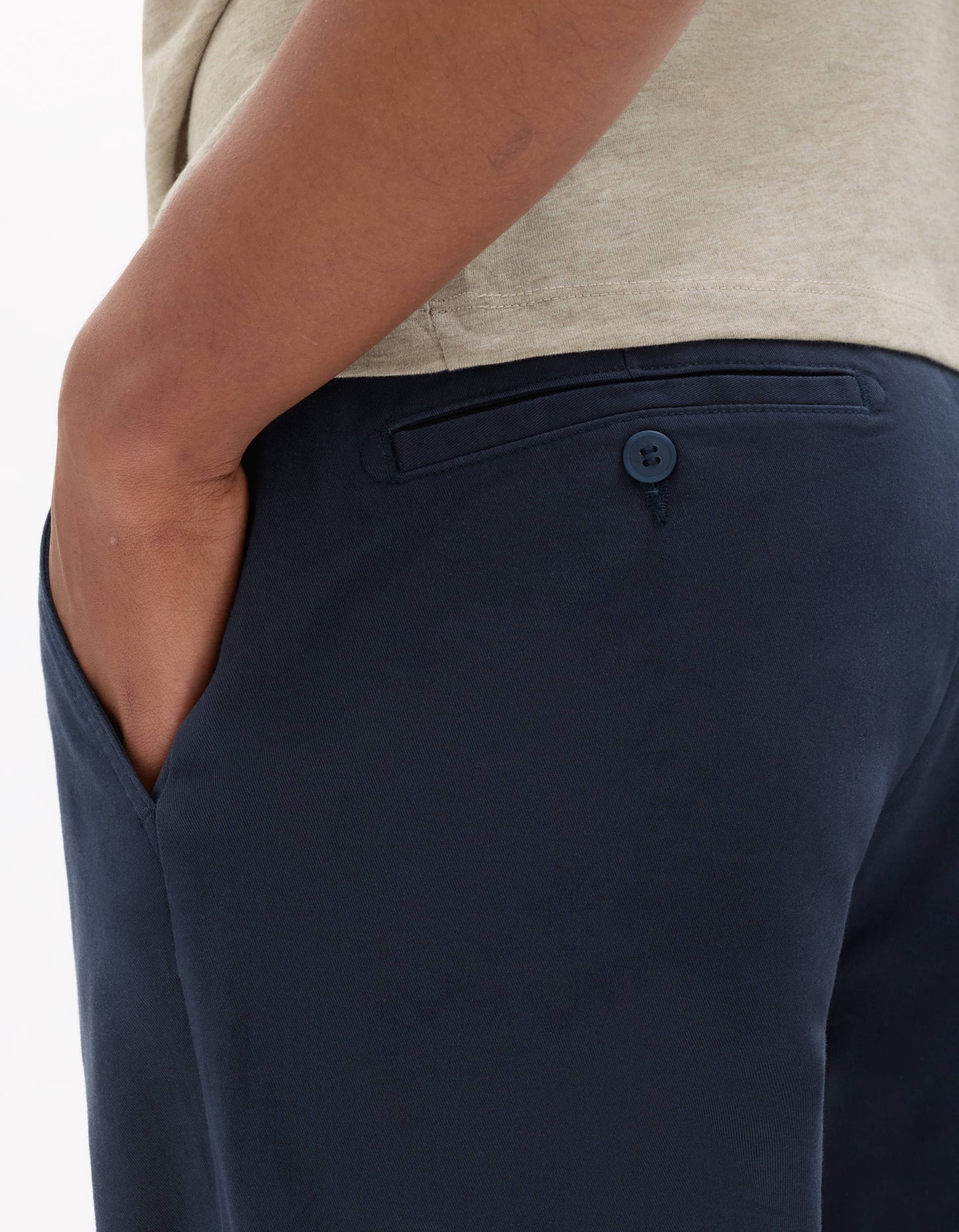 Celio Men Navy Blue Solid Straight Fit Cotton Trousers