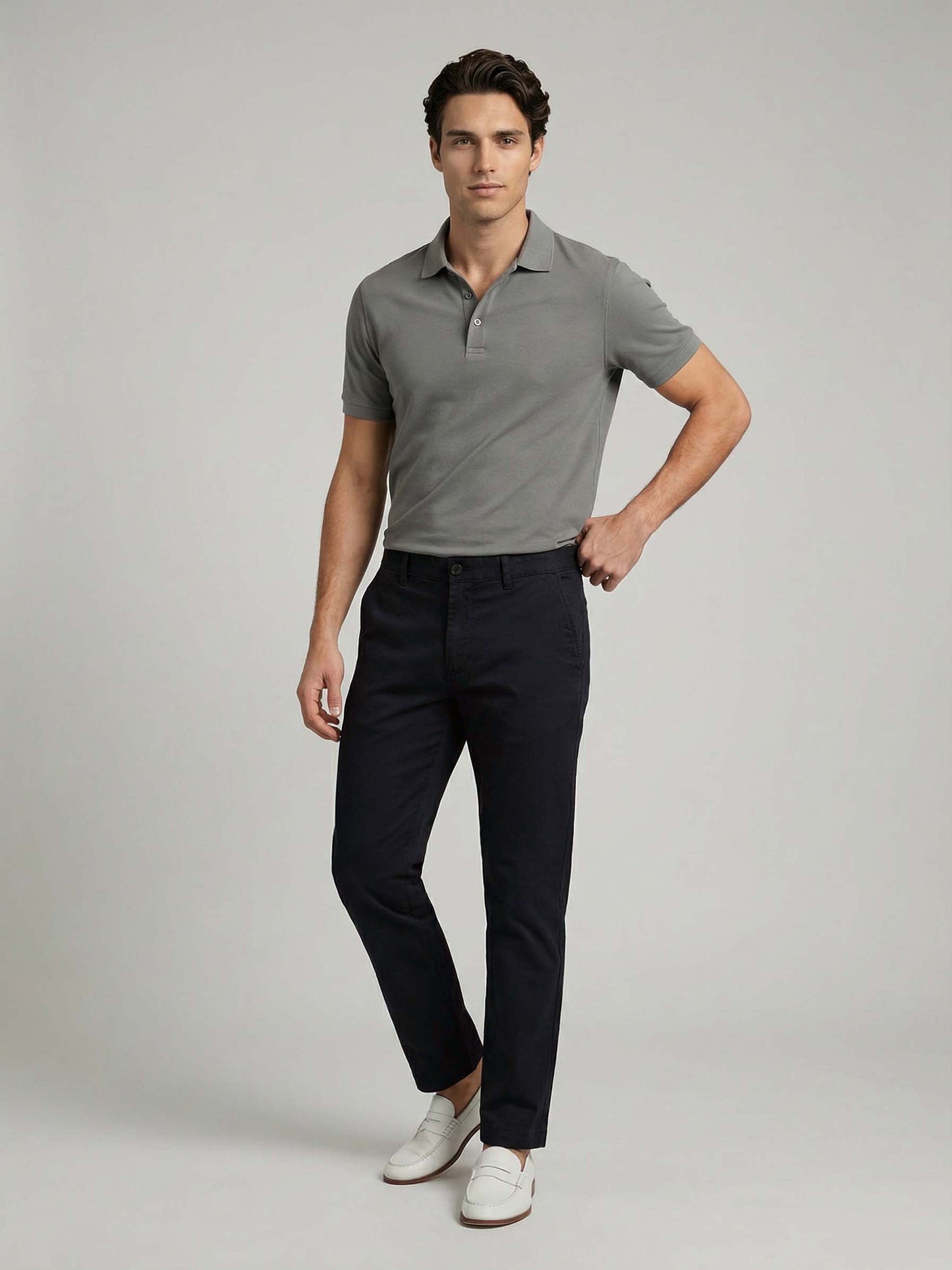 Celio* Men Black Solid Straight Fit Cotton Trousers
