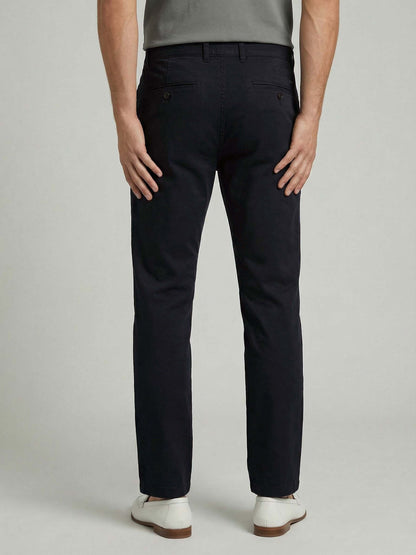 Celio* Men Black Solid Straight Fit Cotton Trousers