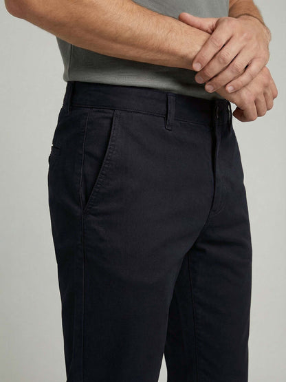 Celio* Men Black Solid Straight Fit Cotton Trousers