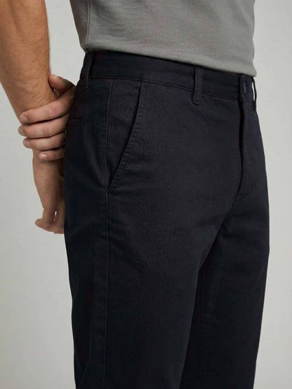 Celio* Men Black Solid Straight Fit Cotton Trousers