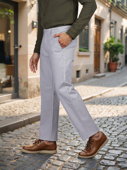 Celio* Cotton Straight Fit Grey Chino