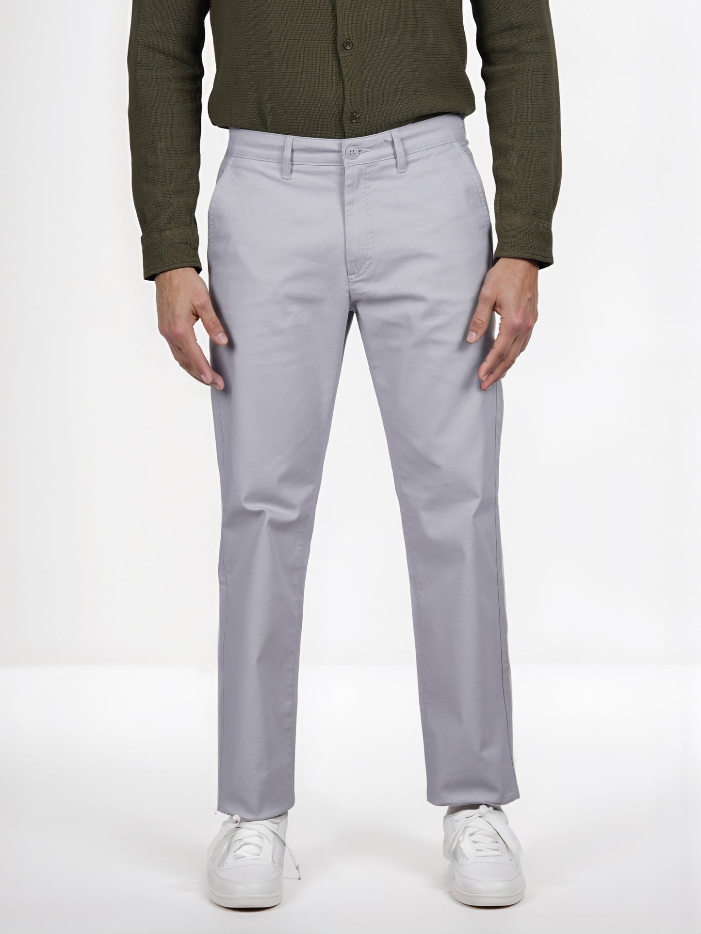 Celio* Cotton Straight Fit Grey Chino