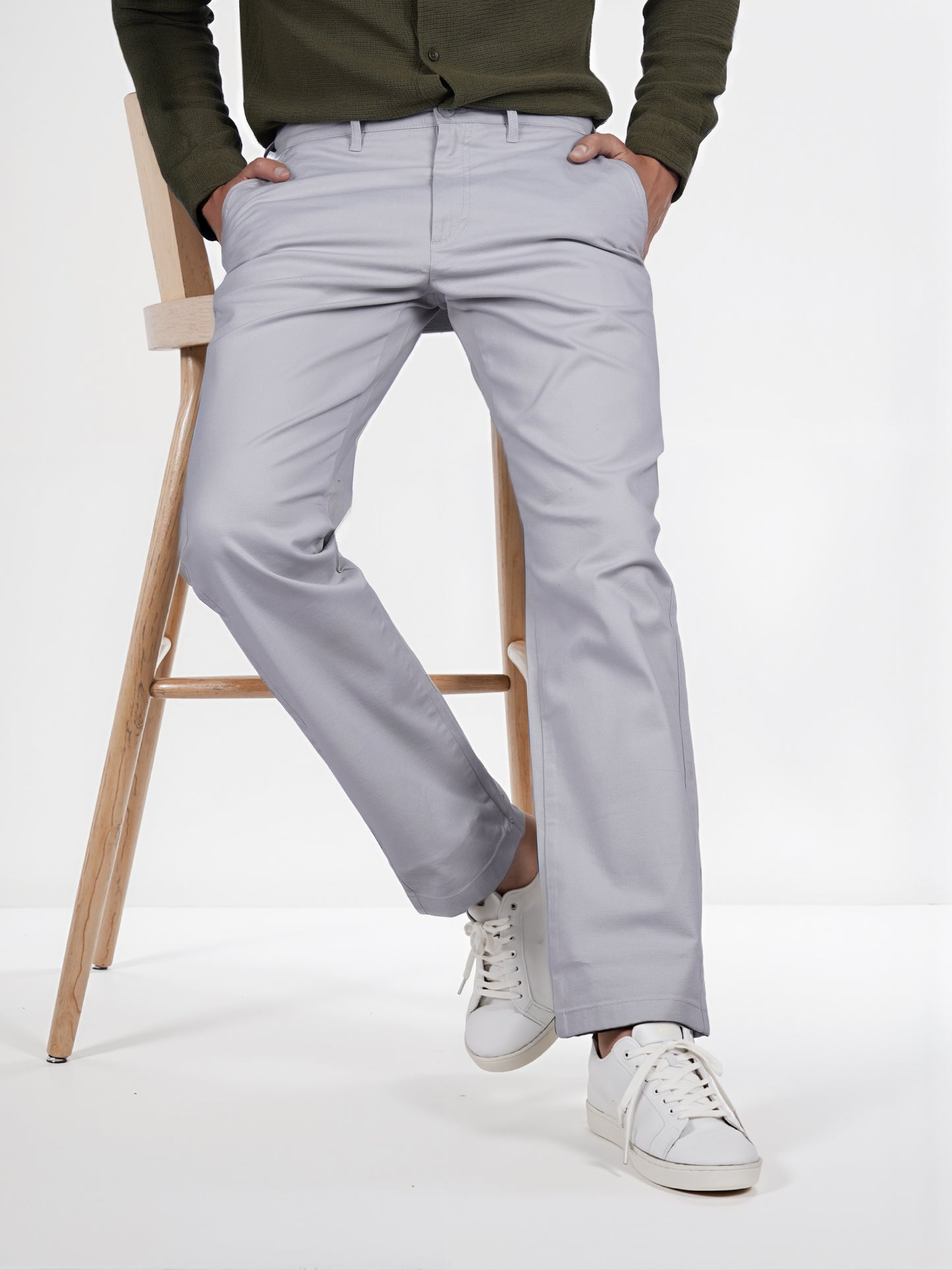 Celio* Cotton Straight Fit Grey Chino