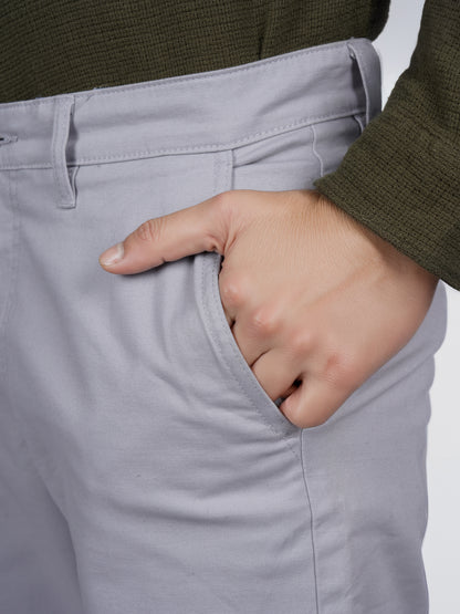 Celio* Cotton Straight Fit Grey Chino