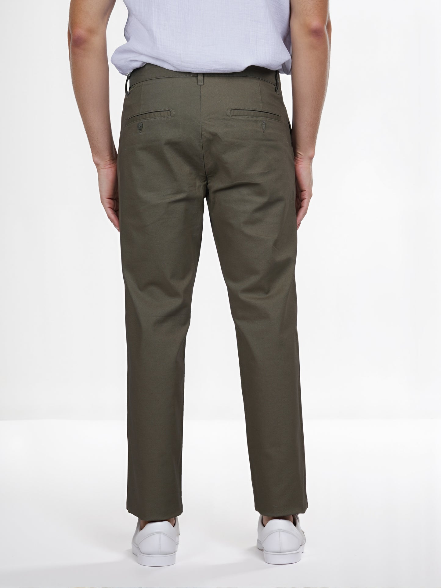 Celio* Cotton Straight Fit Olive Chino