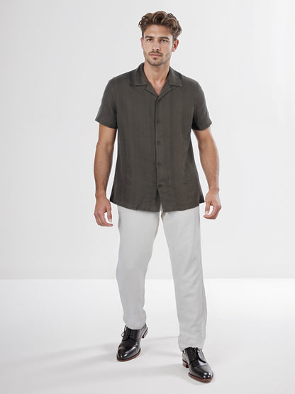 Celio* Men Olive Solid Regular Fit Cotton Shirt