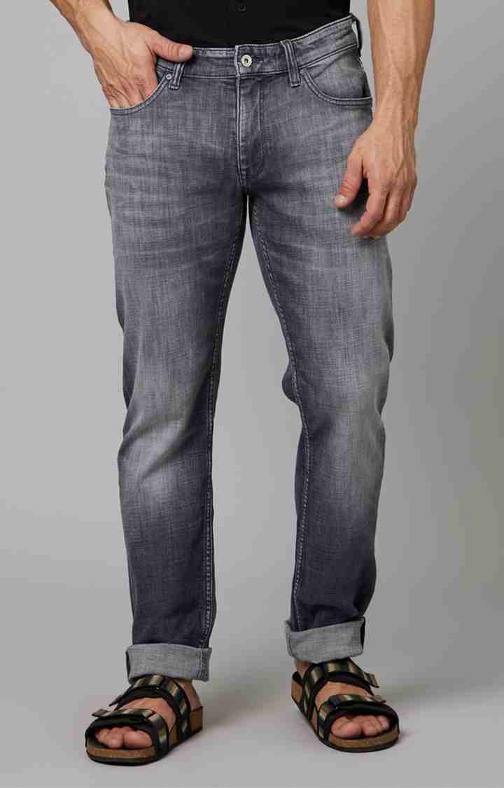 Grey Straight Slim Fit Soft Touch Jeans