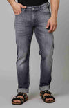 Celio* Cotton-Blend Straight Slim Fit Grey Jean