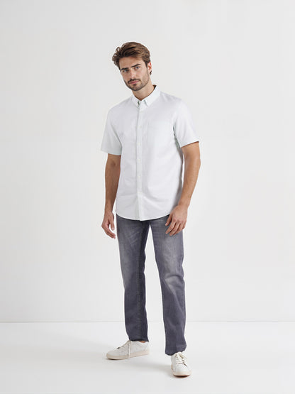 Celio* Men Green Solid Regular Fit Cotton Casual Shirt