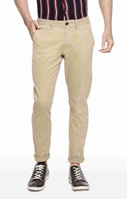 Beige Regular Fit Trousers