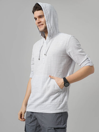 Celio* Men Grey Checked Regular Fit Cotton Shirts