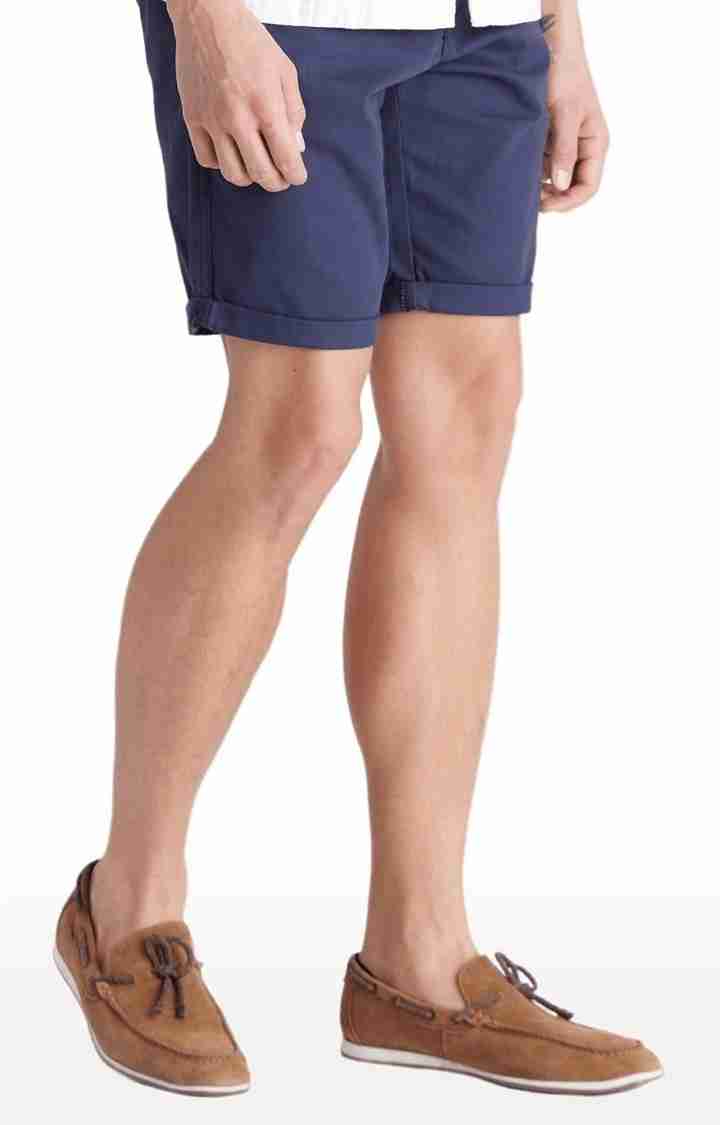 Navy Blue Regular Fit Shorts