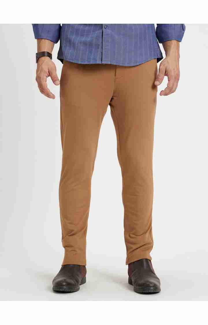 Beige Slim Fit Trousers