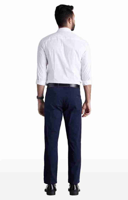 Navy Blue Straight Fit Trousers