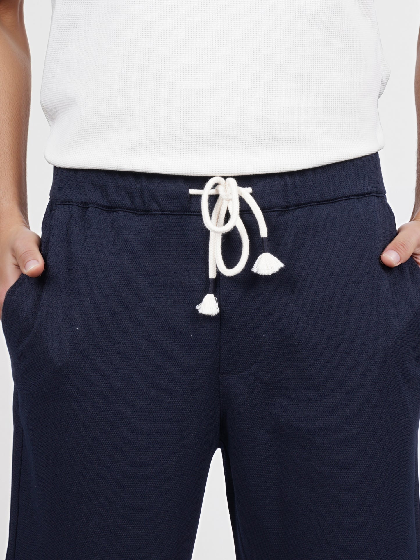 Celio* Men Navy Blue Solid Regular Fit Polyester Bermuda