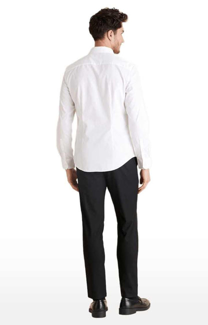 Celio* Solid Regular Fit Cotton White Formal Shirt