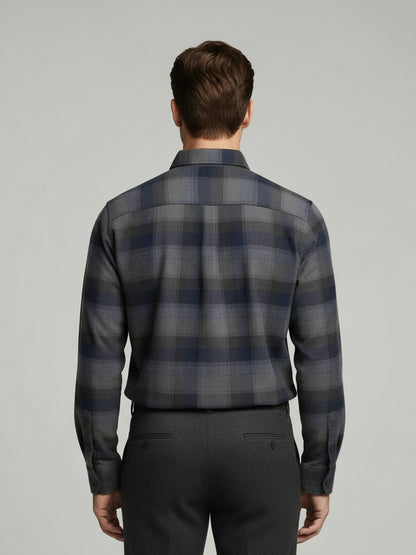 Celio* Men Grey Checked Regular Fit Cotton Shirts