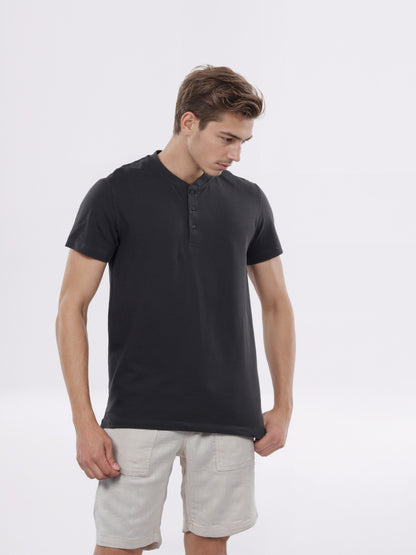 Celio* Cotton Black Men Regular Fit Solid T-Shirt