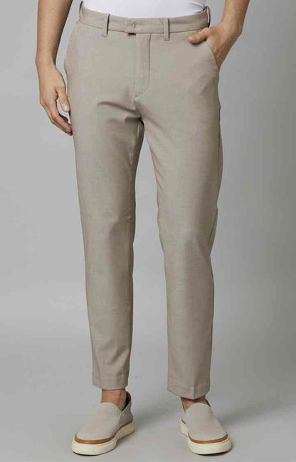 Beige Slim Fit Trousers