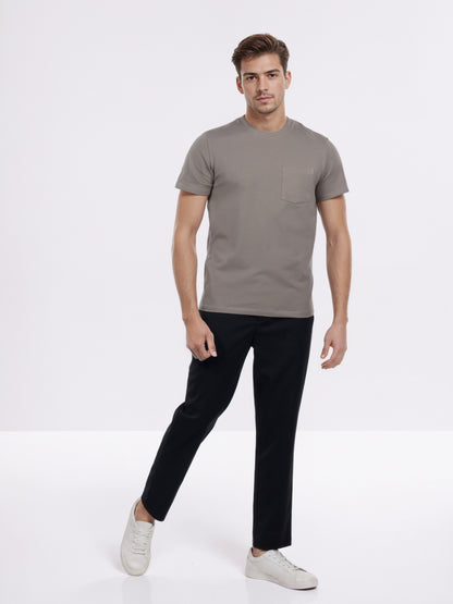 Celio* Men Brown Solid Regular Fit Cotton T-Shirt