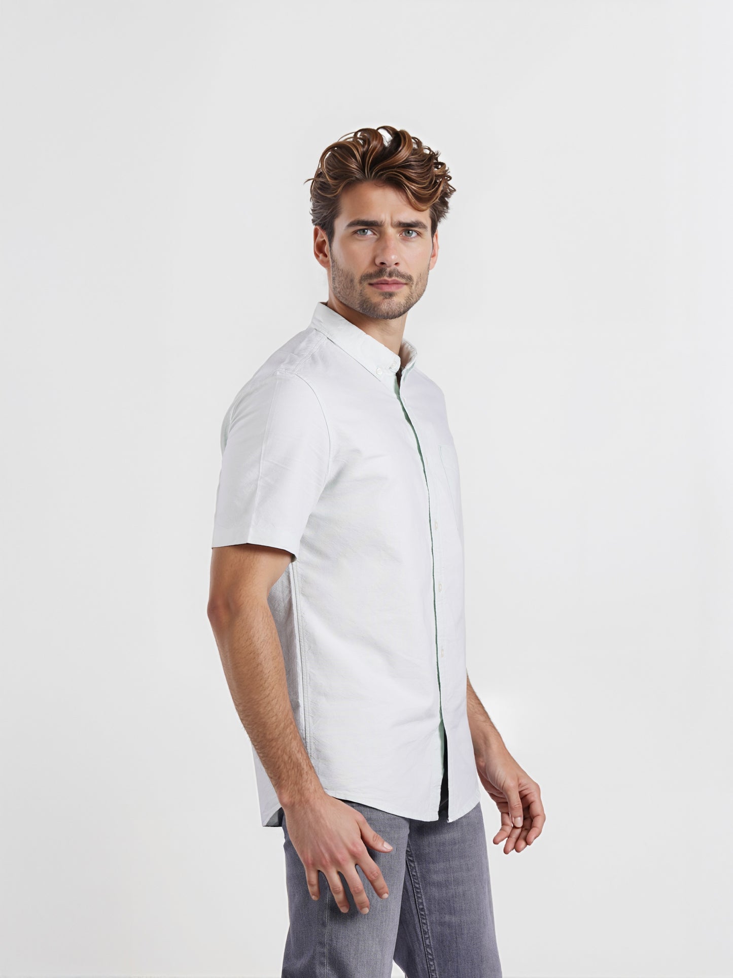 Celio* Men Green Solid Regular Fit Cotton Casual Shirt