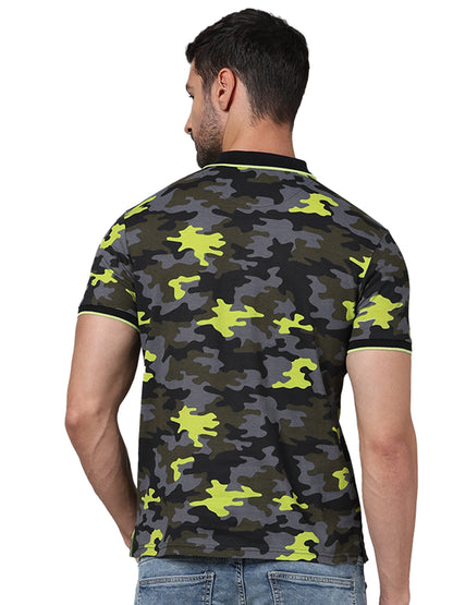 Grey Camouflage Cotton Polo