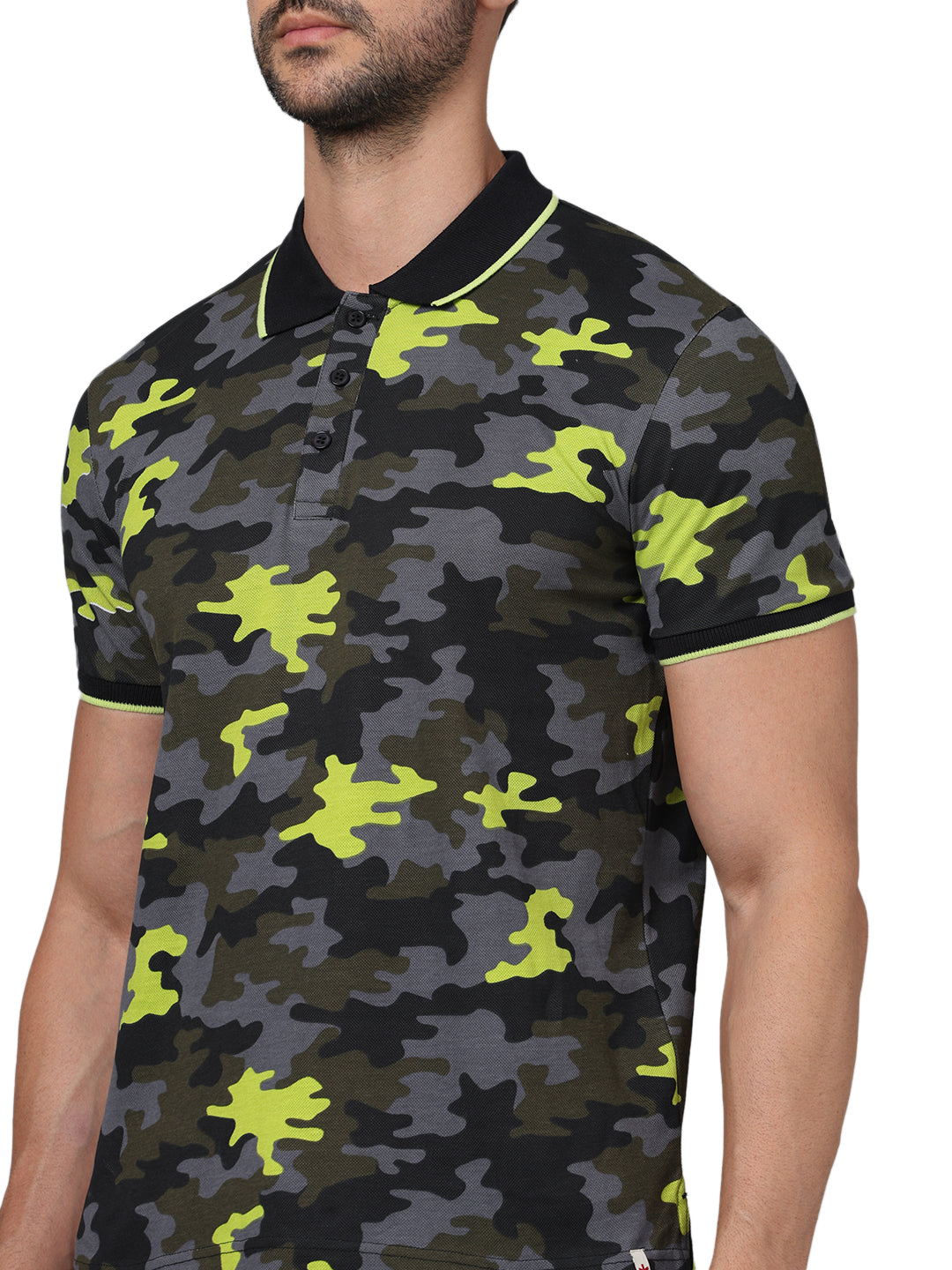 Grey Camouflage Cotton Polo