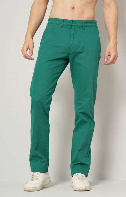 Green Straight Fit Trousers