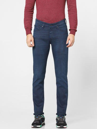 Celio Men Blue Solid Slim Fit Cotton Jeans