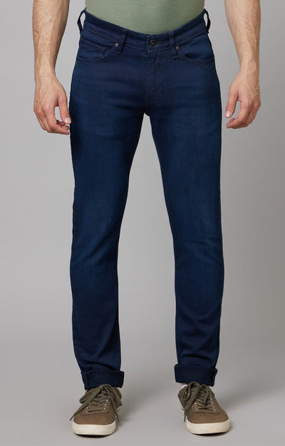 Celio Men Blue Solid Slim Fit Cotton Jeans