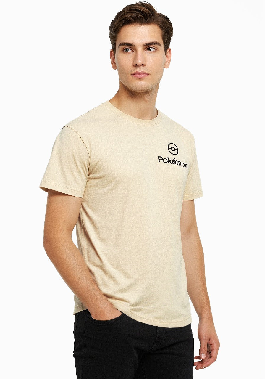 Celio* Pokemon Men Brown Printed Regular Fit Cotton T-shirt