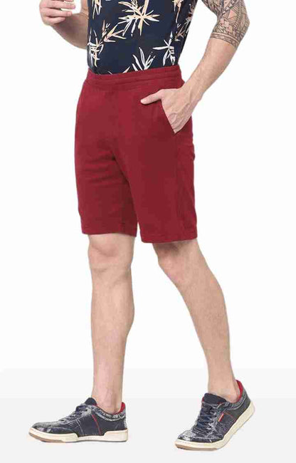 Burgundy Regular Fit Shorts