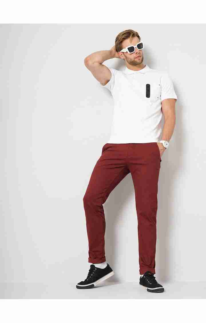 Maroon Slim Fit Trousers