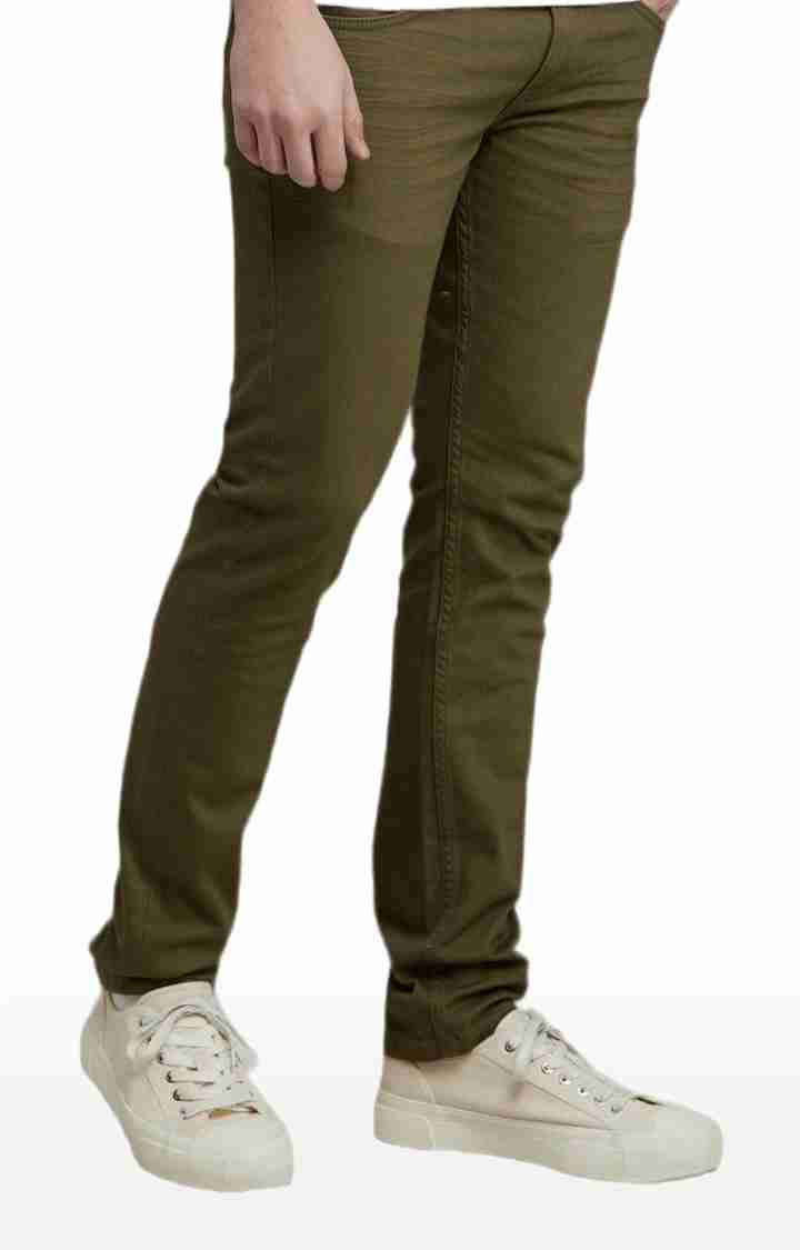 Olive Straight Slim Fit Jeans