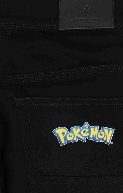 Pokemon - Black Printed Cotton Jeans