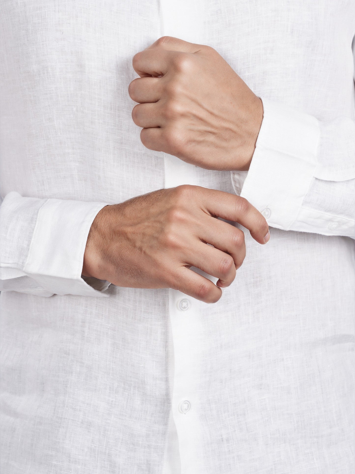 Celio* Solid Men White Regular Fit Linen Shirt