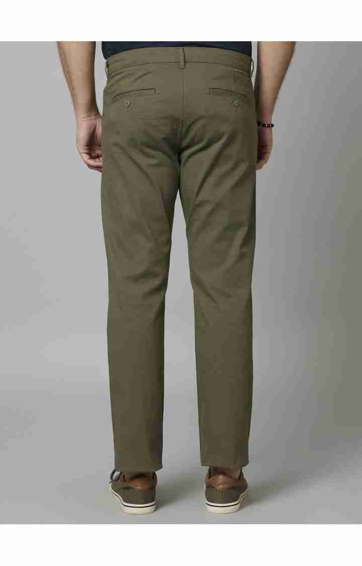 Olive Straight Fit Trousers