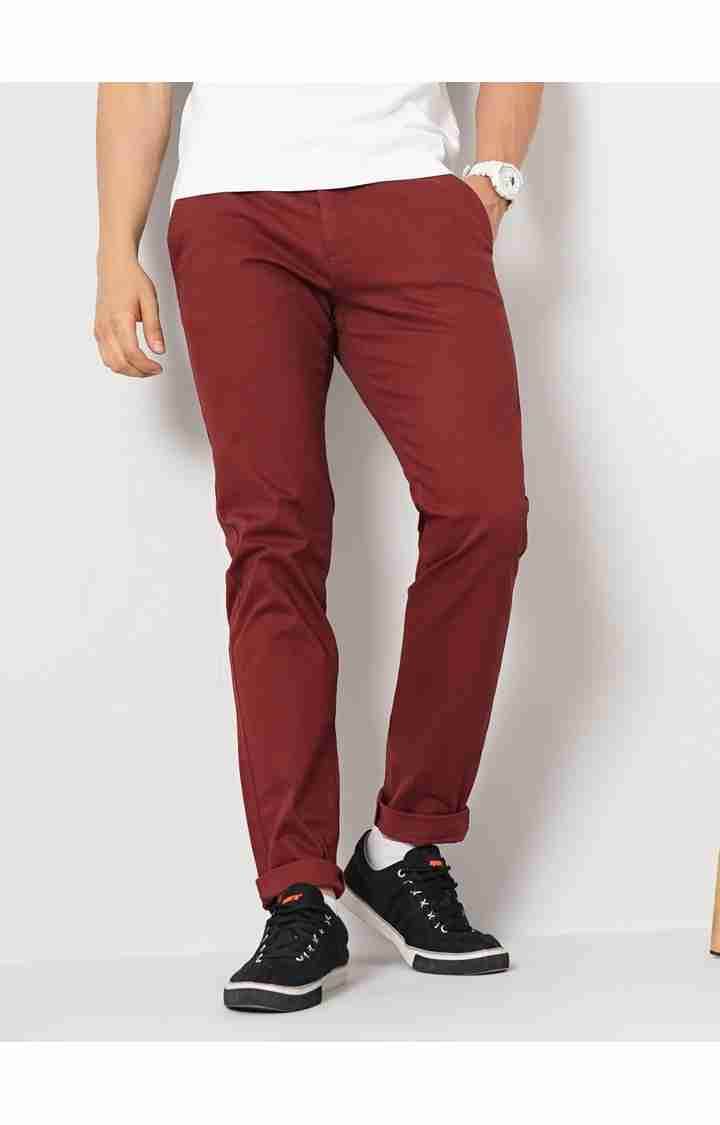 Maroon Slim Fit Trousers