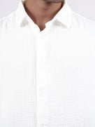 Celio* White Cotton Men Solid Regular Fit Shirts
