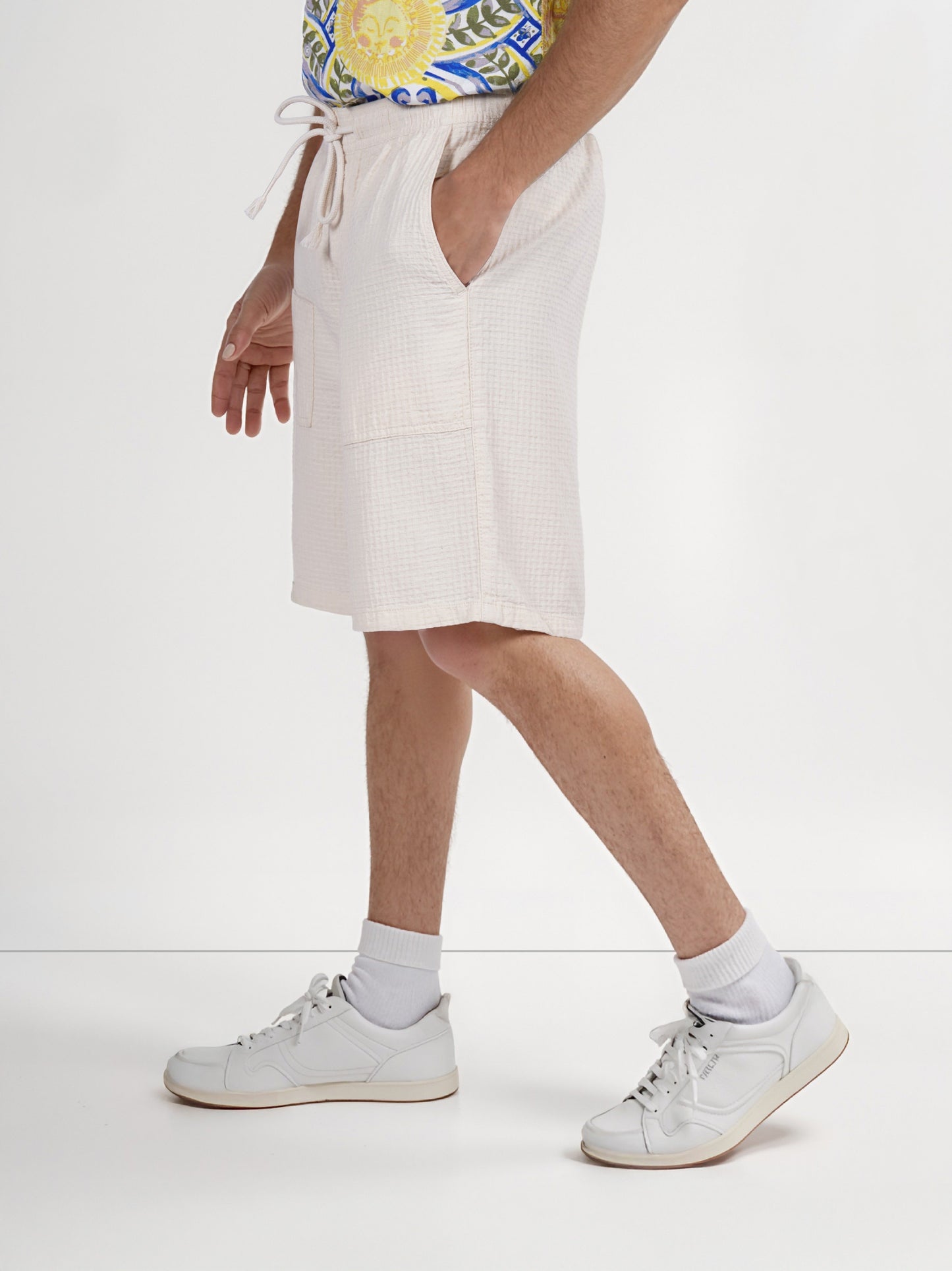 Celio* Cotton Regular Fit Beige Bermuda