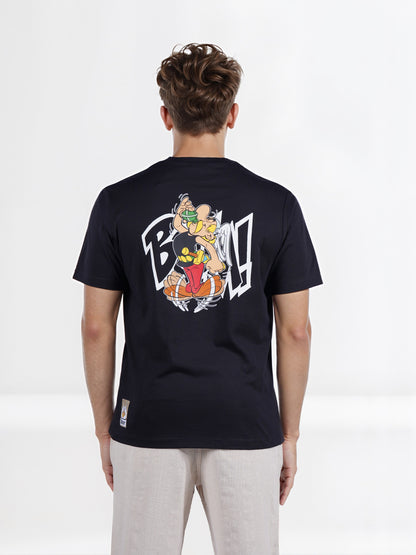 Celio* Men Black Solid Boxy Fit Cotton Tshirt